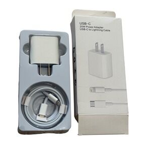 USB-C 20W Power Adapter and USB-C to Lightning Cable Set White Fast Charge